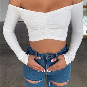 SWEETHEART OFF THE SHOULDER TOP IN WHITE